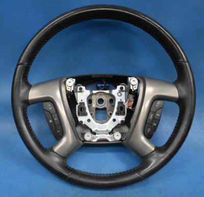 2009-2014 CHEVY SUBURBAN 1500 BLACK LEATHER STEERING WHEEL OEM ACCESSORY CONTROL - Image 1 of 4