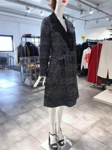 Emporio Armani Prince of Wales Wool Coat in Black IT42 NWT - Picture 1 of 9