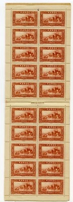 Francés Marruecos Scott #136b Folleto Completo de 20 Estampillas del Área de Francia MNH Foto 1 de 2