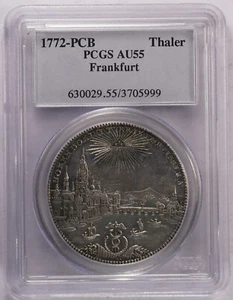 1772 PCB German States Frankfurt Taler Thaler PCGS AU55 KM# 251 Dav. #2226 - Picture 1 of 2