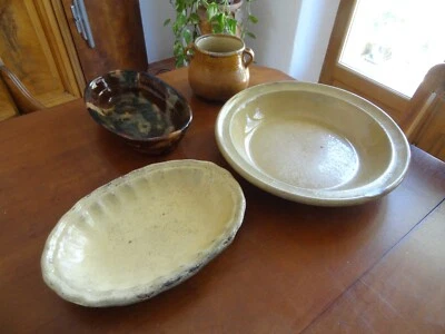 anciennes poteries terre cuite vernissée provence radonvilliers XIX - Photo 1/4