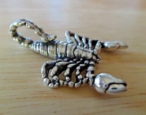 Sterling Silver 32x22mm XLarge 4 gram Scorpio Scorpion Zodiac Charm - Picture 1 of 3