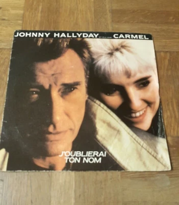 JOHNNY HALLYDAY...CARMEL " J ' OUBLIERAI TON NOM  " DISQUE VINYL 45 TOURS - Photo 1/2