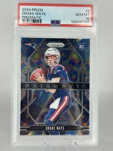 2024 Prizm Drake Maye Prismatic Rookie #2 PSA 10 Gem Mint RC Patriots - Bild 1 von 2
