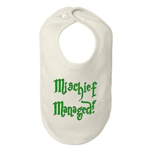 Beegeetees Mischief Managed Bib Funny Baby Shower Gift - Picture 1 of 4