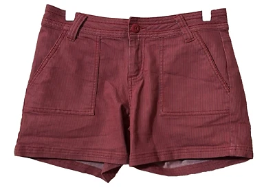 Prana 女式 4 码红色蓝色条纹有机棉混纺短裤 28 英寸 x 4.5 码 — 第 1/4 张图片