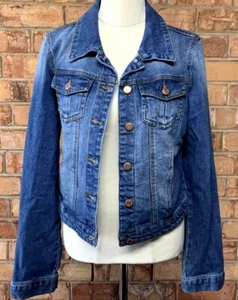 Jay Jays Women's (10) Collared Classic Trucker Jean Jacket Pockets Blue Denim - Picture 1 of 4