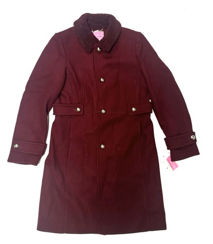 Cappotto donna Michael Kors sherpa bordato lana rosso taglia media