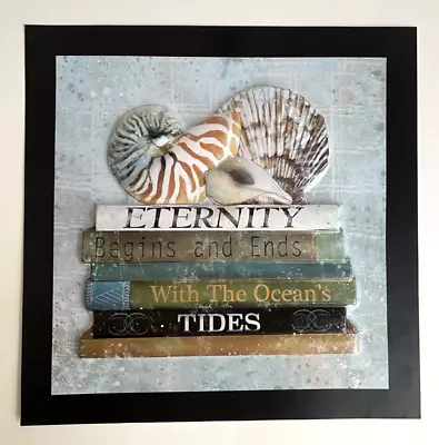 Eternity Begins and Ends with the Ocean's Tides 3D Seashells Unframed Print - Image 1 of 4