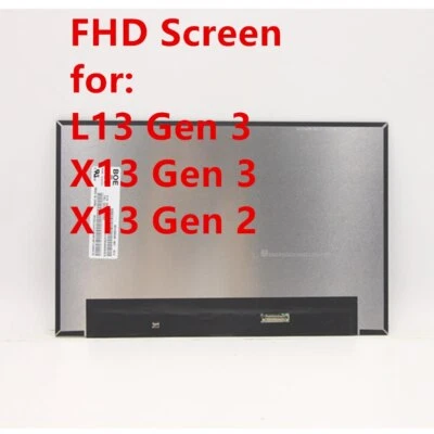 for Lenovo Thinkpad L13 Gen 3 X13 Gen 2 Gen 3 Laptop FHD LCD Screen 5D11A22504 - Image 1 of 4