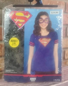DC Supergirl Camicia Manica Corta Adulto L/XL Large/X-Large Costume Halloween NUOVO - Foto 1 di 3