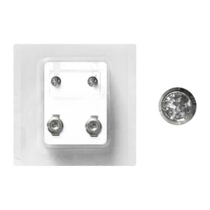 1 Paar Titan Erstohrstecker Sterile Ohrstecker Zarge mit Stein transparent 4mm - Bild 1 von 5