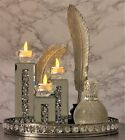 Diamante Silver Glass Tea Light Candle Holder Home Decoration Tealight Ornament