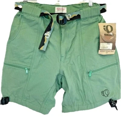 Pearl Izumi Technical Detour Womens Sz 26 26x7 Green Rip stop Belted Shorts (R23 - Image 1 of 4