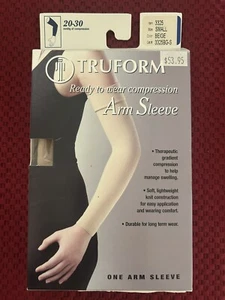 TRUFORM ARM COMPRESSION SLEEVE NIB BEIGE SIZE small Helps Lymphedema 20-30 mmHg - Picture 1 of 2