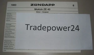 Technische Information Zündapp Mokick ZE 40 Vergaser Elektrik Fahrgestell 1983! - Foto 1 di 1