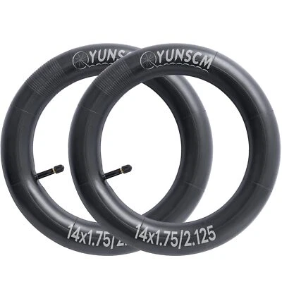 2 Pcs 14" Bike Tubes 14x1.75/1.95/2.125 AV32 Schrader Valve 47/57-254 Bicycle... - Image 1 of 4