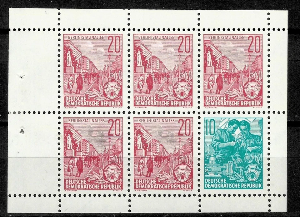 Alemania RDA 1953-58 ☀ Bloque de plan quinquenal ☀ MNH** Foto 1 de 1