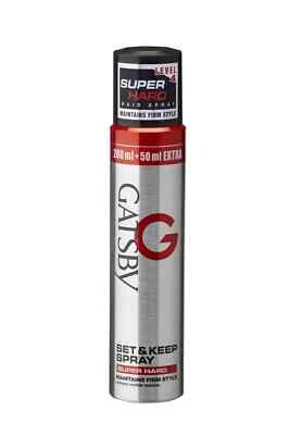 Gatsby Super Hard Set and Keep Spray Hair Styler (250ml) ( pack of 2 ) - Image 1 of 4
