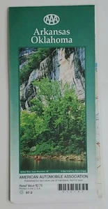 Road Map Arkansas Oklahoma AAA 1997 USA Travel Directions Folding Paper - Picture 1 of 6