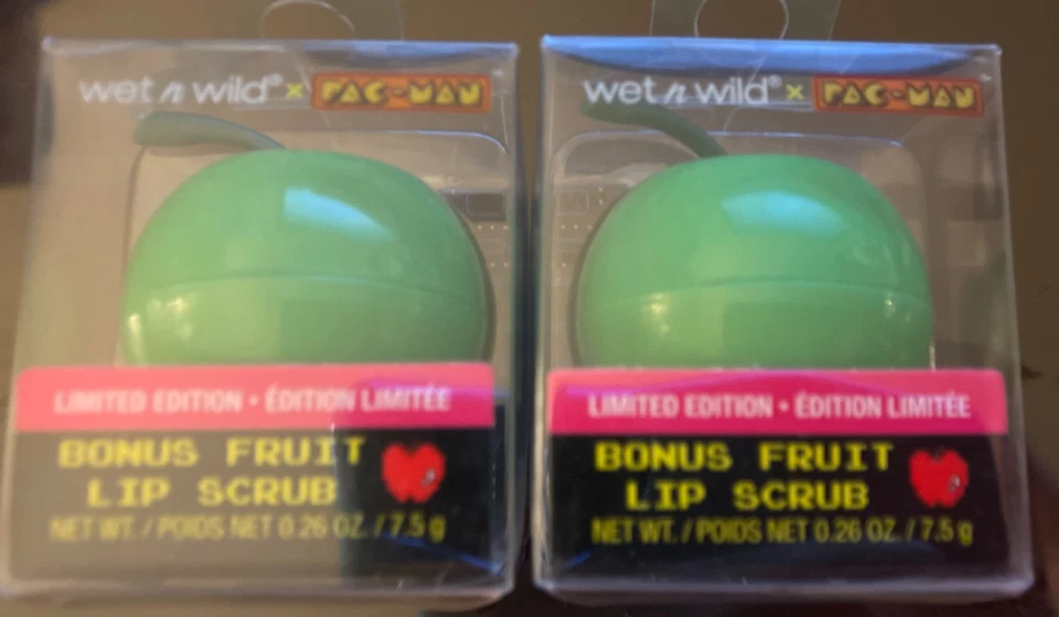 NEW Lot of 2~ Wet n Wild Limited Ed Pac-Man Bonus Fruit Lip Scrub Apple - Image 1 of 1
