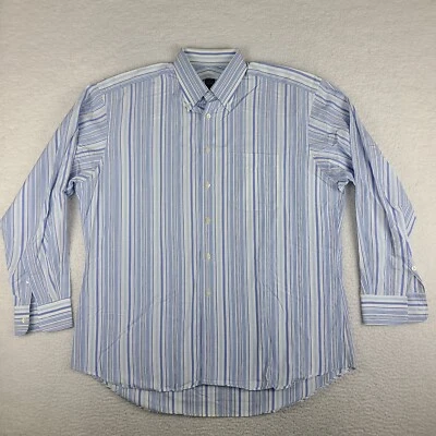 IKE Behar New York Shirt Mens XL Blue White Striped Dress Button Down - Image 1 of 4