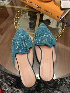 Pretty Ballerinas Leather Suede Mules Size 6Uk, MadeIn Spain good Preowned - Picture 1 of 4