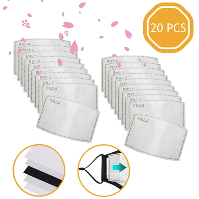 20~100 PCS  PM2.5 ACTIVATED COTTON CARBON FILTER FACE MASK BREATHING ADULT - Image 1 of 4