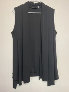 Susan Graver Style Premier flüssiger Strick Cardigan vorne offen Größe Medium schwarz - Bild 1 von 6