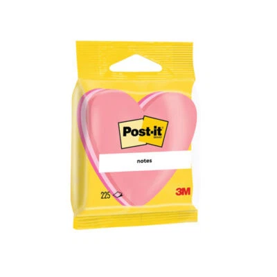 Post-it Notes 70 x 70mm Heart Pink (12 Pack) Stationery Sticky Supplies 2007H - Image 1 of 3