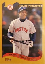 2002 Topps Traded & Rookies #T74 Rickey Henderson - Boston Red Sox Gold #/2002