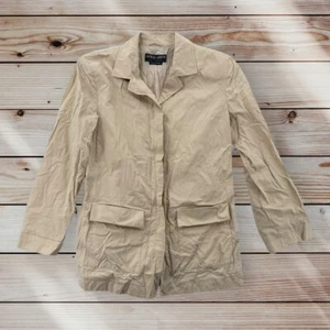 Giorgio Armani Jacket Womens Size 44 Pockets Beige Classic City Italian - Picture 1 of 7