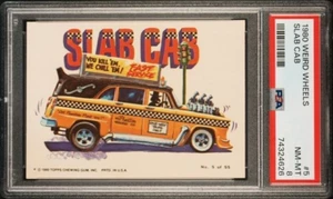 1980 WEIRD WHEELS Oddball Non-Sport SLAB CAB 5 Monster Car Card PSA 8 Pop 1 - Picture 1 of 2