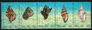 Palau, lot de coquillages océaniques, 1987, bande de 5, MNH - Photo 1/1