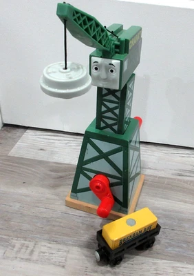 Cranky the Crane 2012 Thomas & Friends Wooden Railway Y4368 w/ Cargo Car Works! - Image 1 of 4