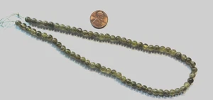 GENUINE GREEN GARNET SMOOTH BEADS 6 MM STRAND 16 " BELOW WHOLESALE!!! - Picture 1 of 5