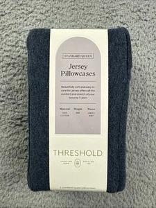 Funda de almohada Threshold de algodón tamaño estándar Jersey - azul brezo - Imagen 1 de 4