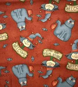 Kathy Distefano Griffiths SIMPLE GATHERINGS Hexe Katzen Willkommen Stoff 44" BTY - Bild 1 von 4