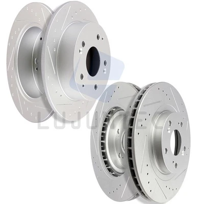 Front and Rear Brake Discs Rotors Set For 2002 2003 2004 2005 2006 Acura RSX - Imagem 1 de 4