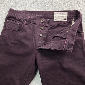 Jeans uomo Rag And Bone RB 15X 36x32 bordeaux slim denim dritto - Foto 1 di 11