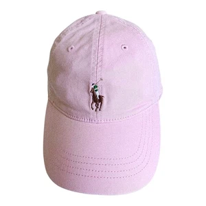 New Polo Ralph Lauren Men's Pink Baseball Cap Dad Hat Leather Backstrap NWT - Picture 1 of 9