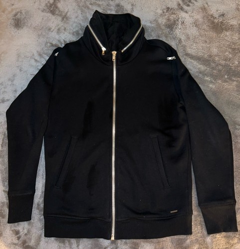 MONCLER Diesel giacca cotone nero zip felpa con cappuccio uomo usata taglia small controlla Us Out