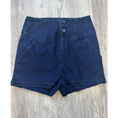 Silence + Noise Women's High Rise Denim Shorts, Size 6, Dark Wash - Image 1 of 4