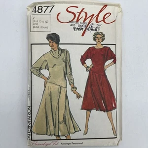 Style 4877 Dress With Detachable Ring Cowl Size 8-12 Vintage 1986 Uncut - Picture 1 of 4