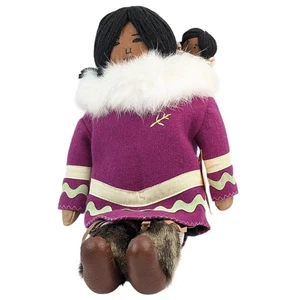 Inuit Tea Doll by Emily Flowers Labrador Traditions Handmade Canada Fur Clothing - Picture 1 of 15