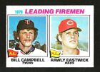 1977 Topps BASEBALL #8 1976 FIREMEN BILL CAMPBELL/RAWLY EASTWICK EX+ (SB2)