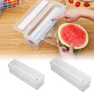 Kitchen Foil Food Plastic Wrap Hold Cling Film Dispenser Holder Cutter Food Wrap - Picture 1 of 14