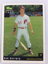 1991 Spartanburg Phillies-Classic BEST Minor Lg Baseball Card-Rob Hartwig
