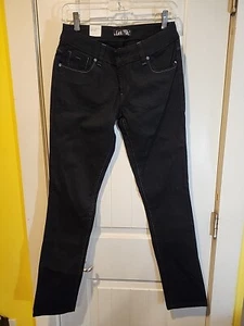 LEI Jeans Juniors Sz 7 Skinny Black Stretch Ashley Trouble Embroidered Jeans NWT - Picture 1 of 6