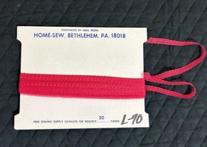 8 yards Lace Dark Pink Scalloped Edge 3/8" wide Vintage 2 pcs 4 yards each L70 - Picture 1 of 6